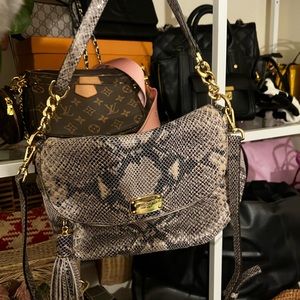 Snakeskin Michael Kors crossbody handbag